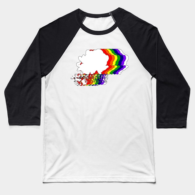 Rainbow Cloud Baseball T-Shirt by tdedace